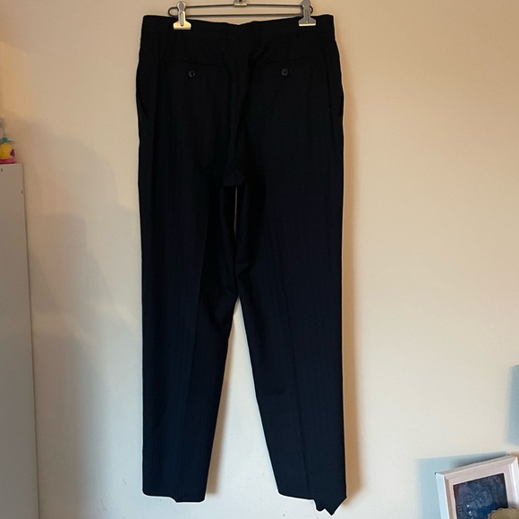 Armani Men's Black Pinstriped Dress Pants - Picture 3 of 7